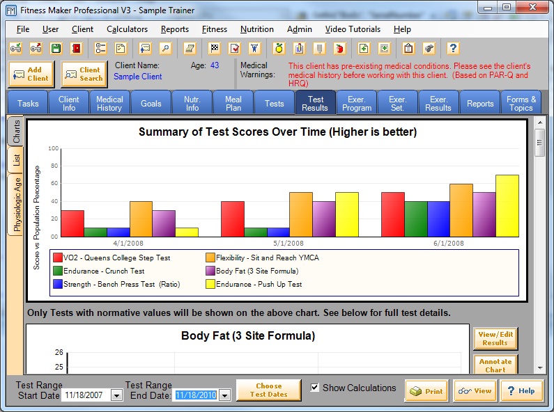 Fitness Maker Professional Screen